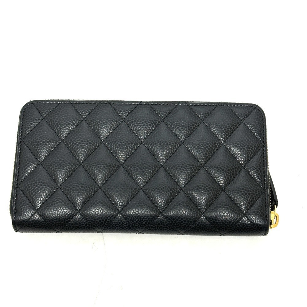 CHANEL Authentic Black Caviar Leather Logo Wallet - Picture 2 of 16